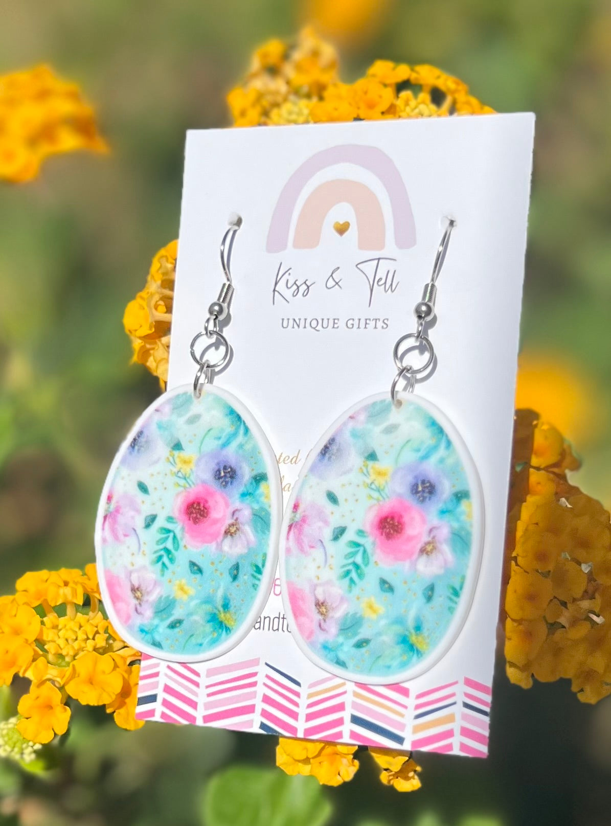 Floral Easter Egg Dangle Earrings