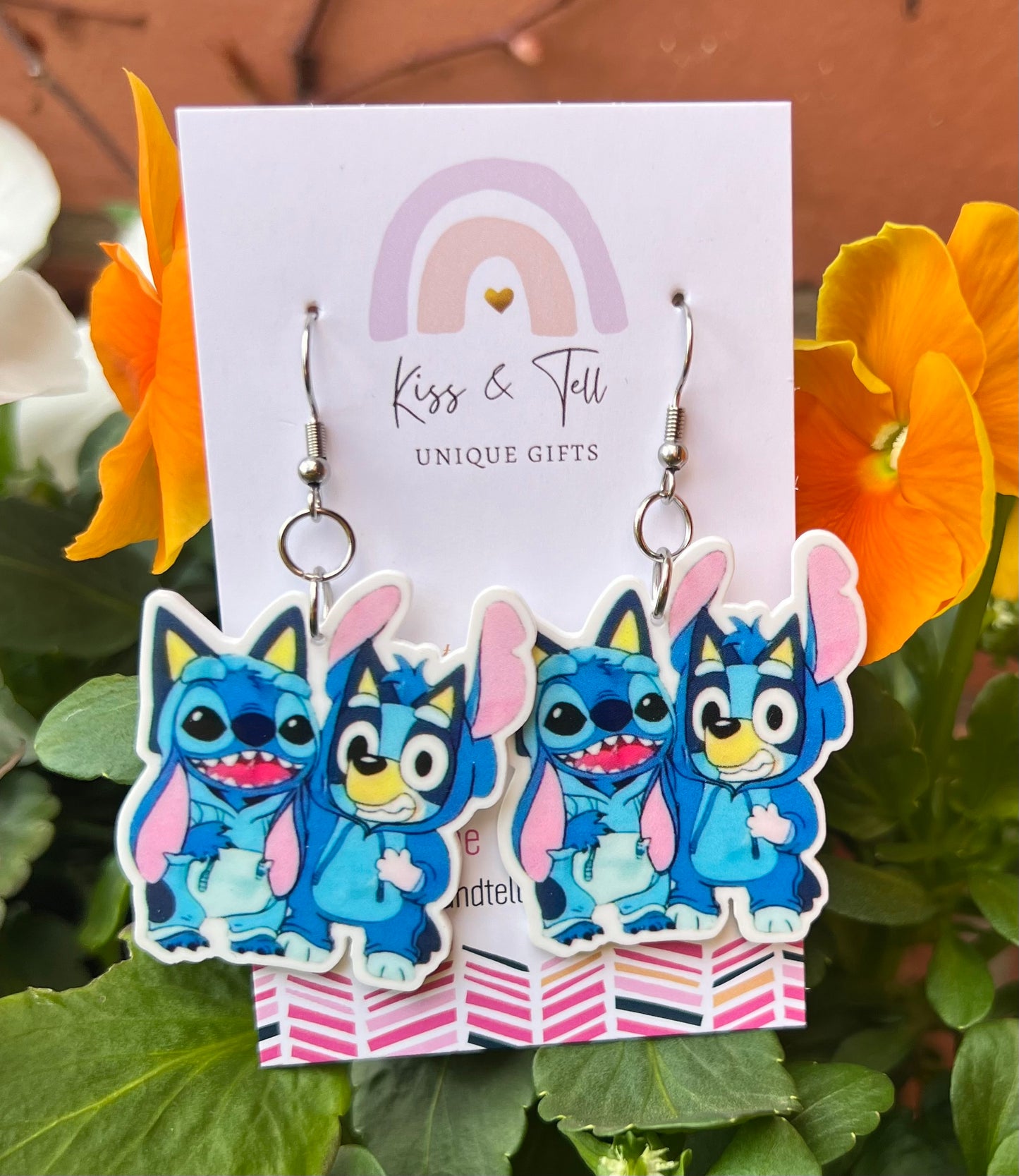 Bluey & Stitch Dangle Earrings