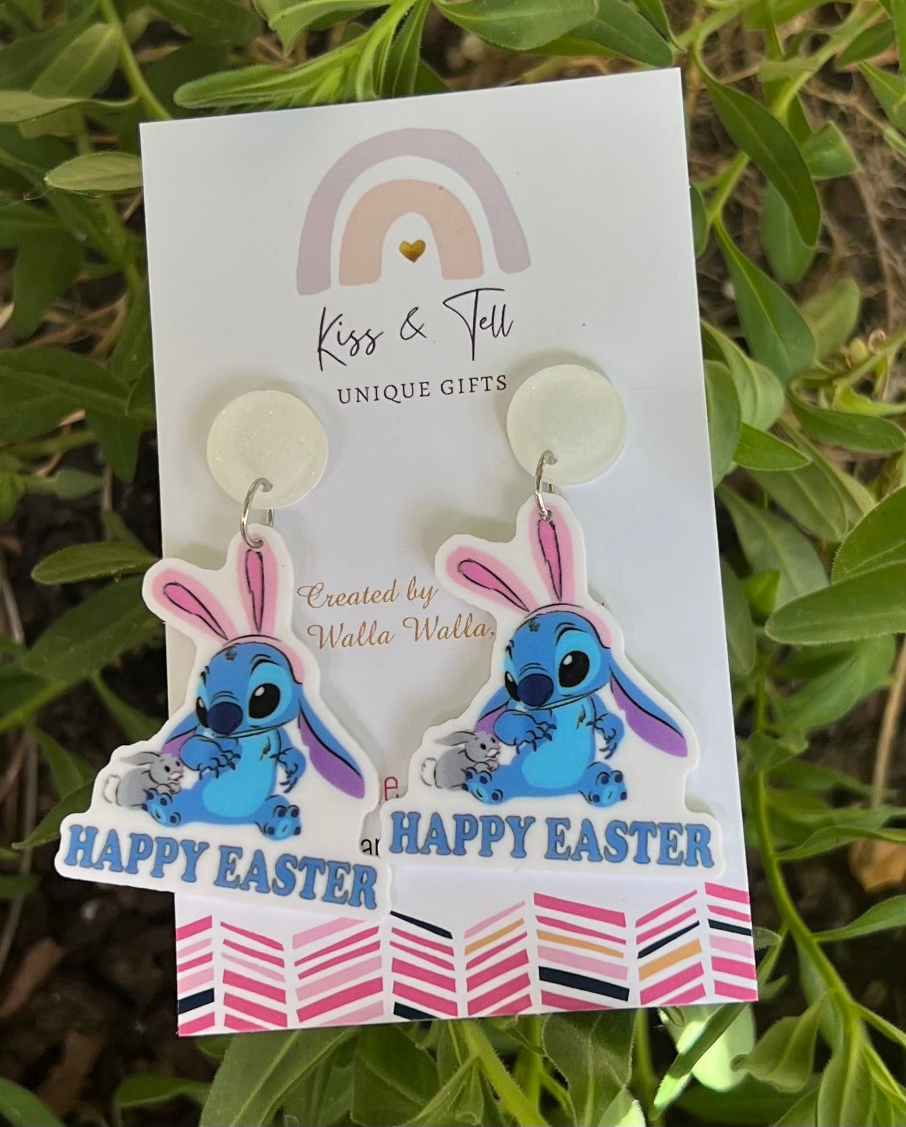 * 1 LEFT *  Easter Stitch Dangle Earrings