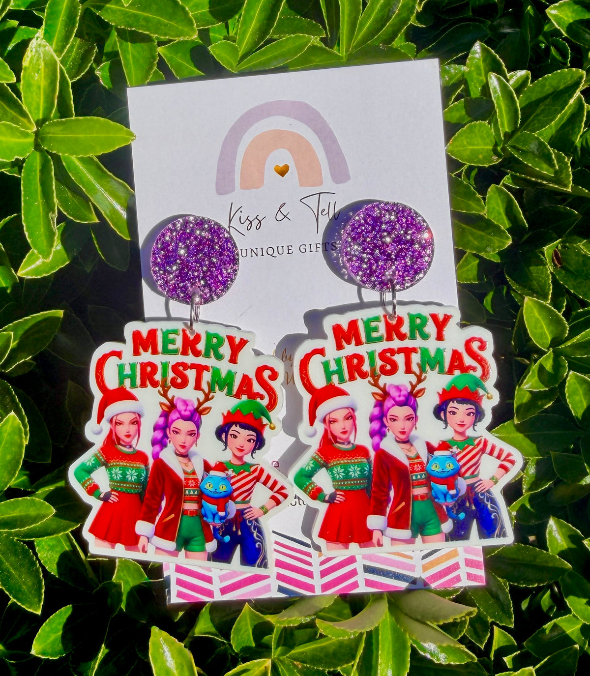 KPop Hunters Christmas Dangle Earrings