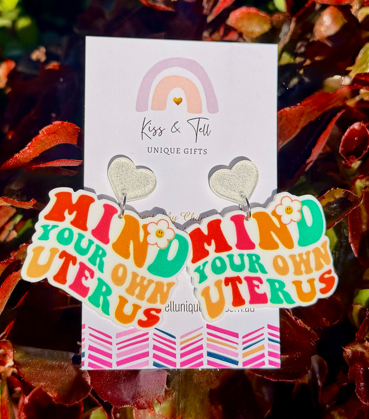 "Mind your own Uterus" Dangle Earrings