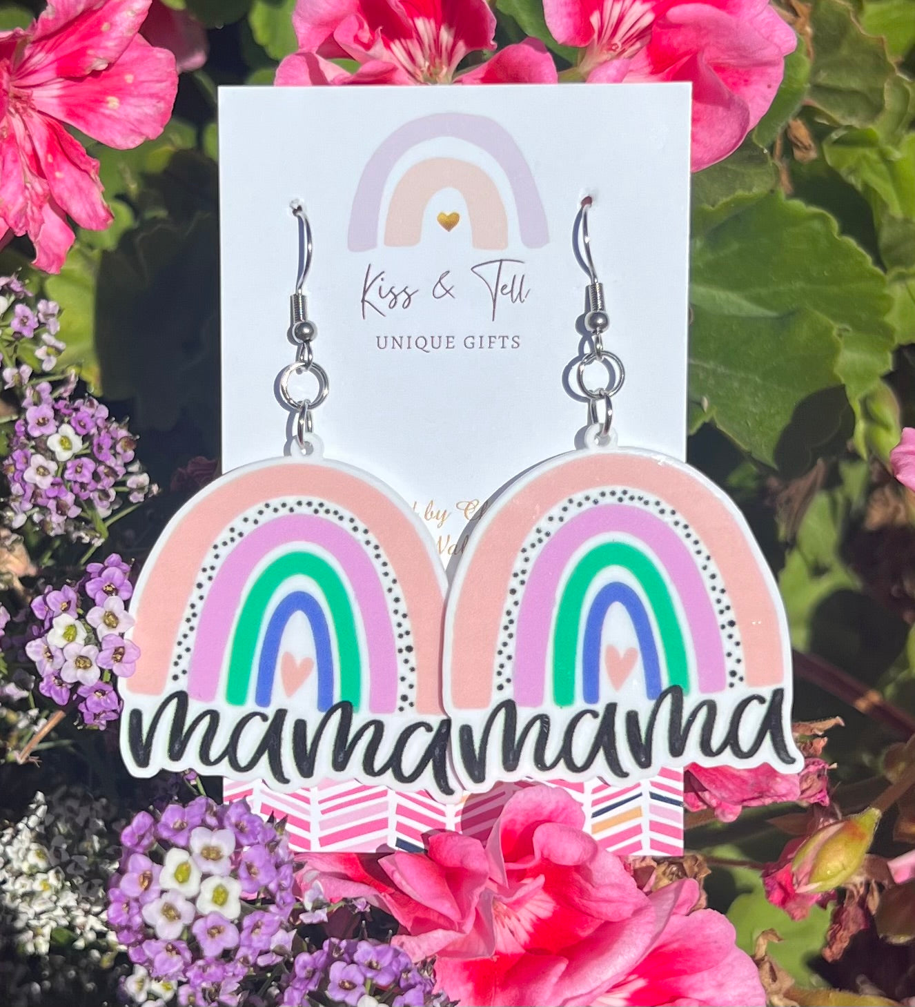 Mama Rainbow Dangle Earrings