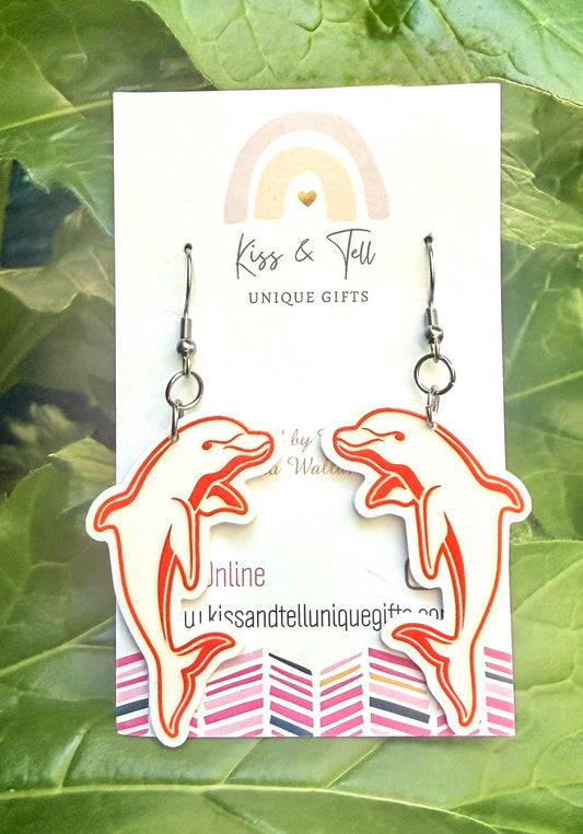 NRL Dolphins Team Dangle Earrings