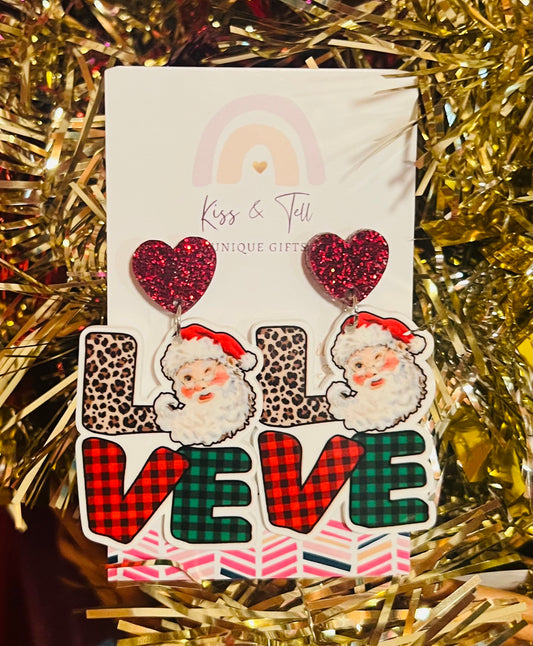 Love Santa Dangle Earrings