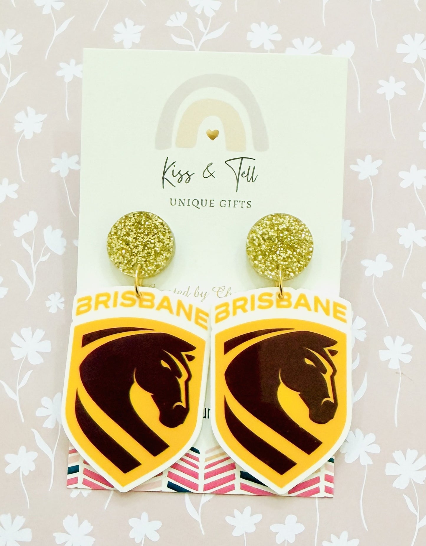 NRL Brisbane Broncos Team Dangle Earrings