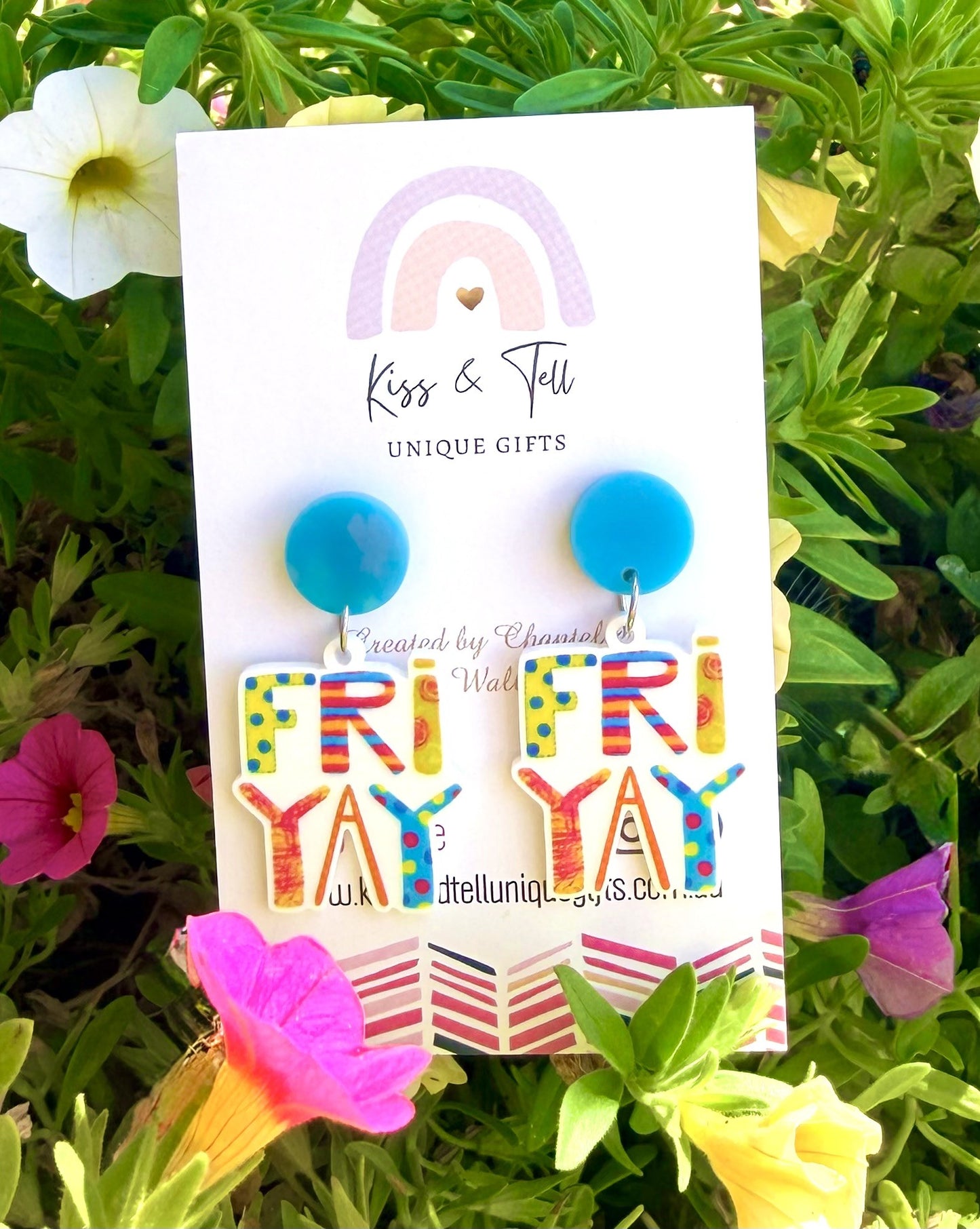 Colourful FRIYAY Dangle Earrings