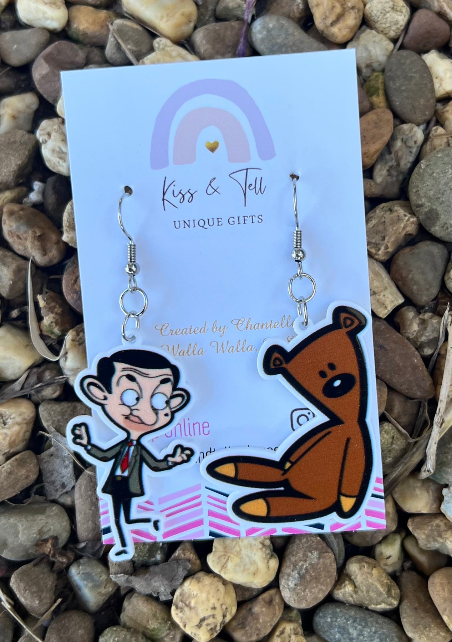 Mr Bean & Teddy Dangle Earrings