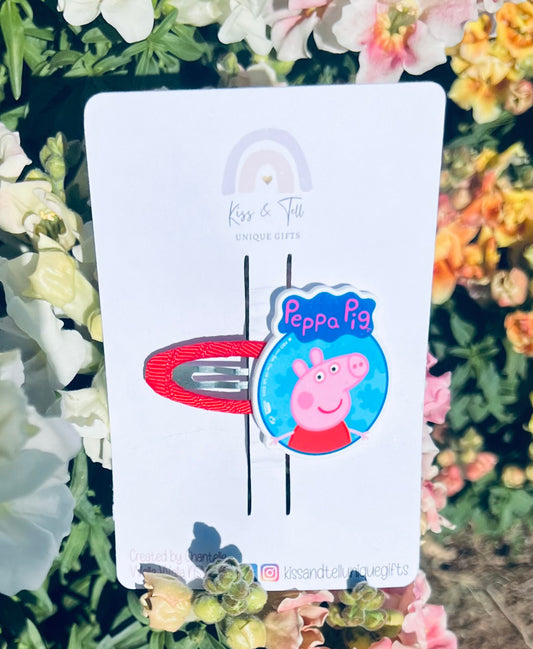 Peppa Pig Ribbon Hair Clips