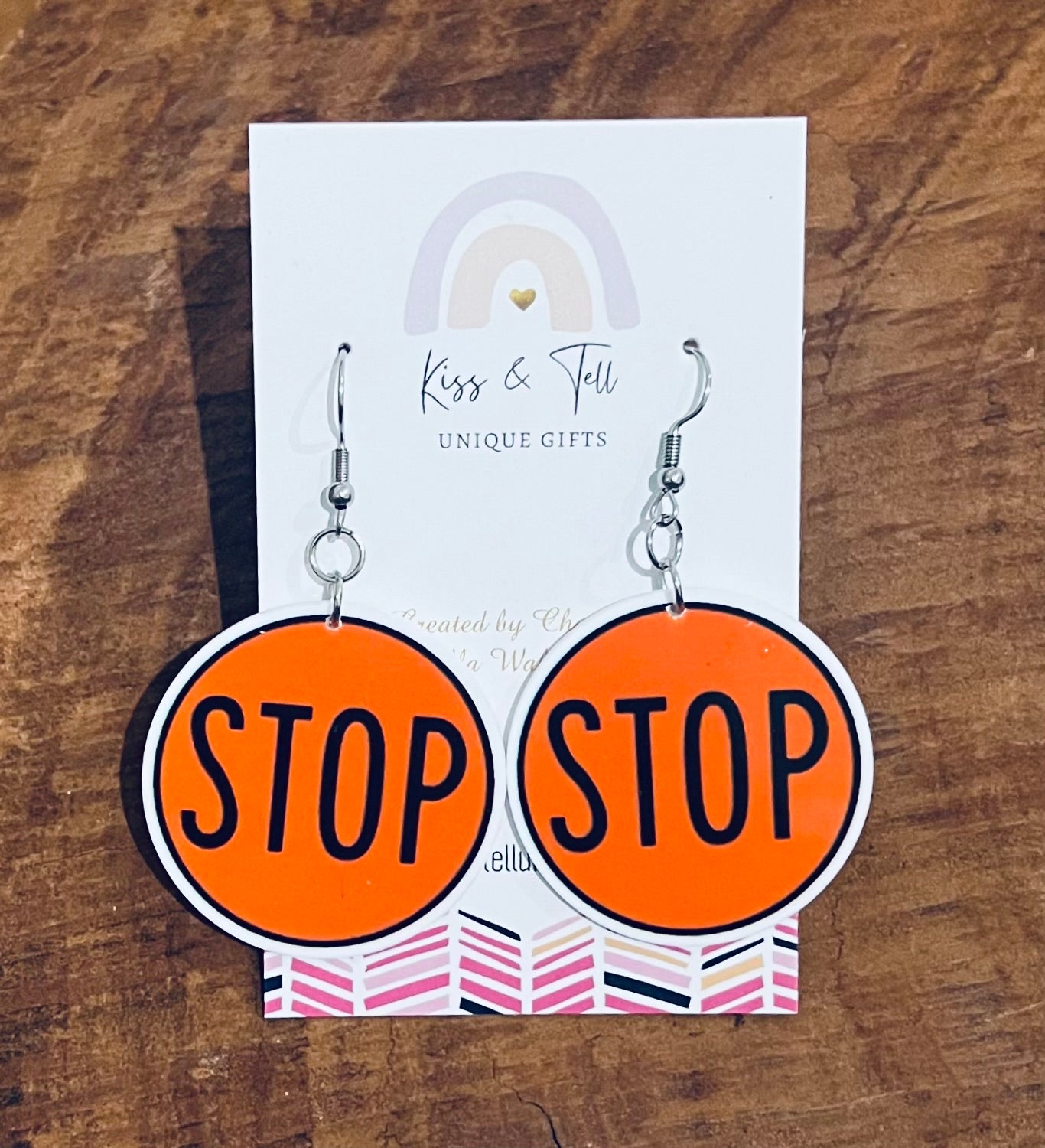 Lollipop Lady Stop Sign Earrings