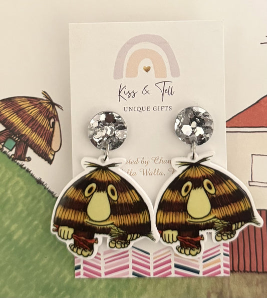 Grug Book Character Dangle Earrings