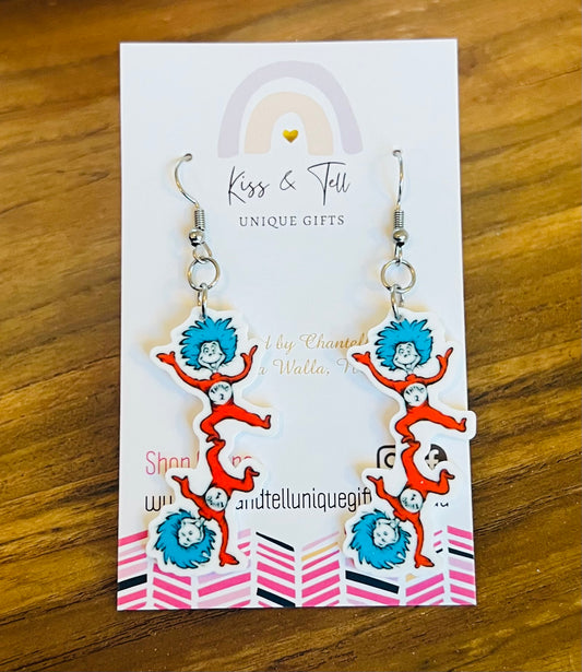 Thing 1 & Thing 2 Dangle Earrings