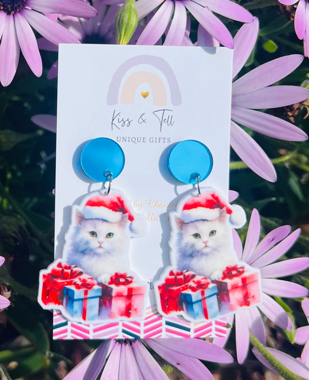 Christmas Cat Dangle Earrings