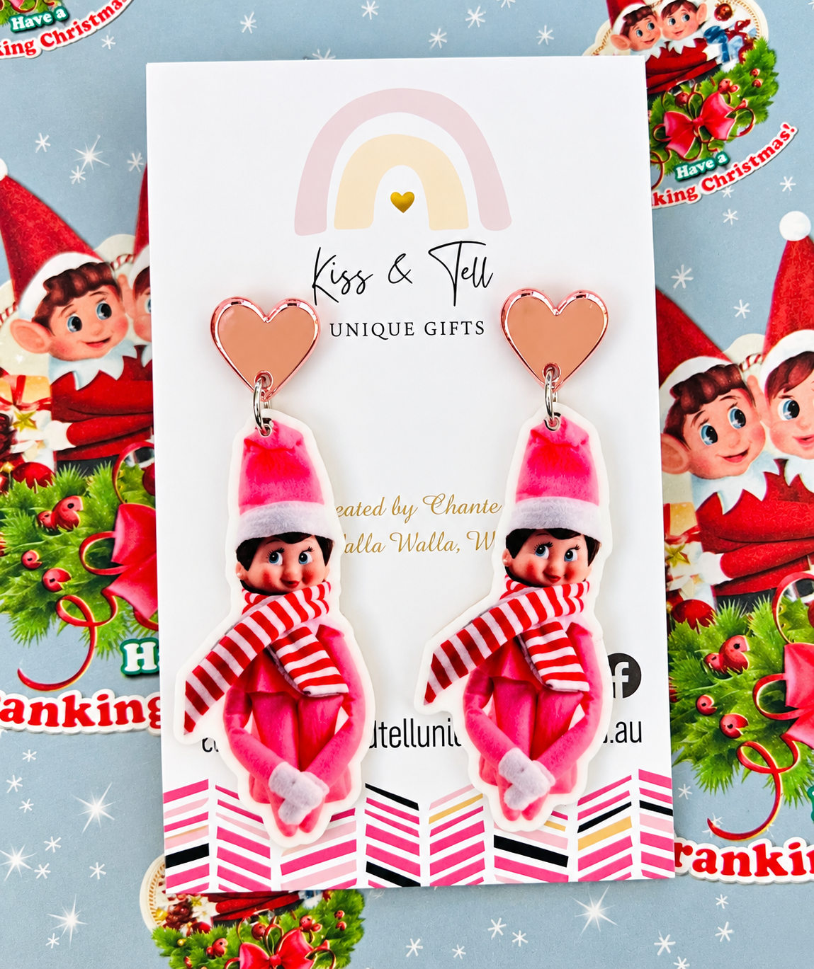 Pink Elf Dangle Earrings