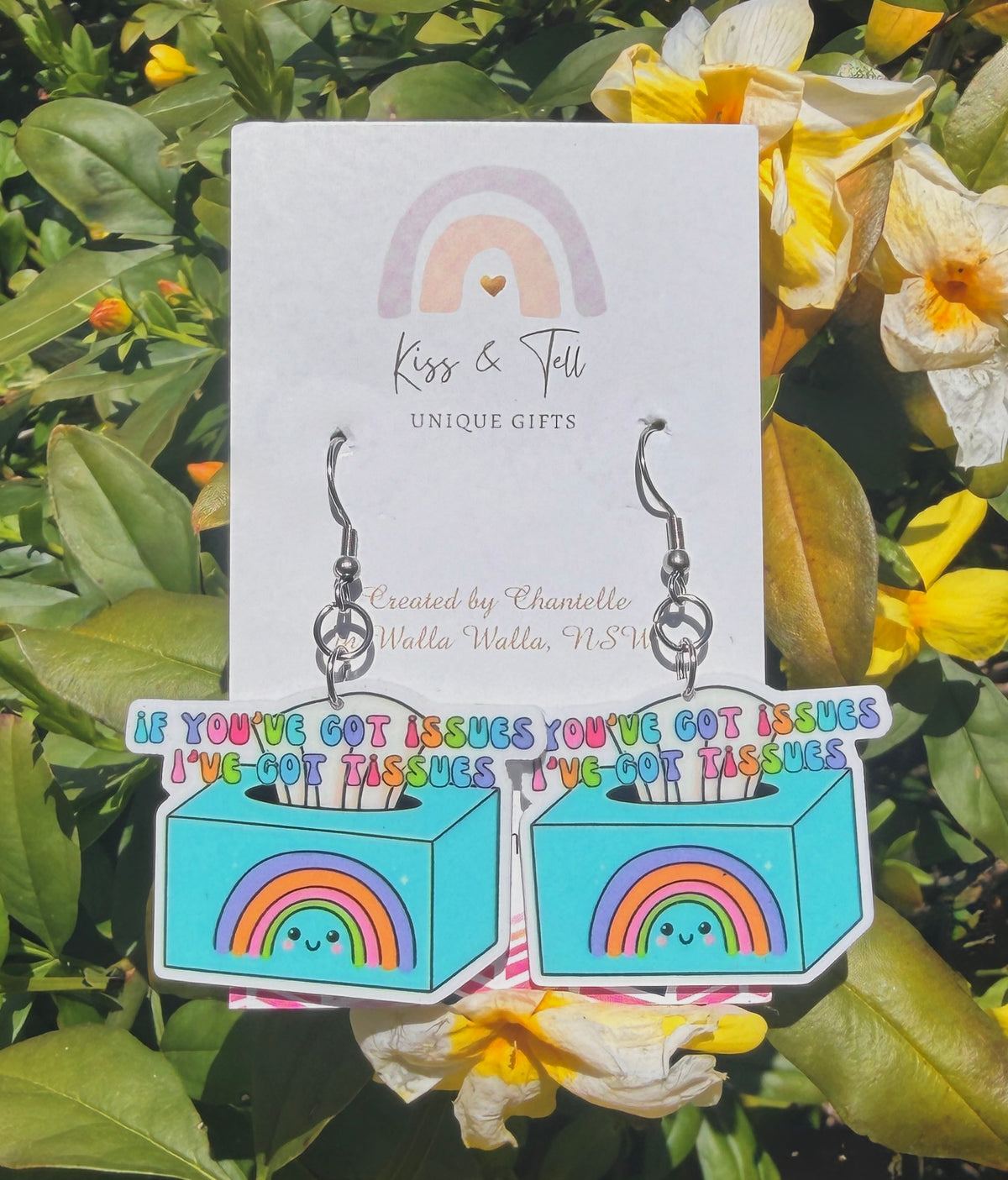 Novelty Tissues Statement Dangle Earrings