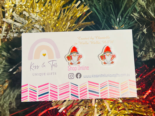 Christmas Gnome Stud Earrings