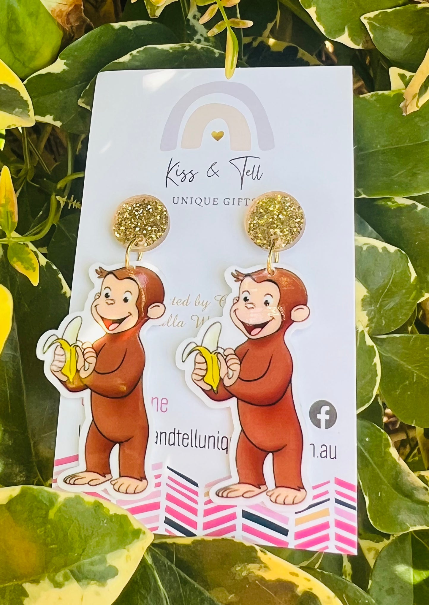 Curious George Monkey Dangle Earrings