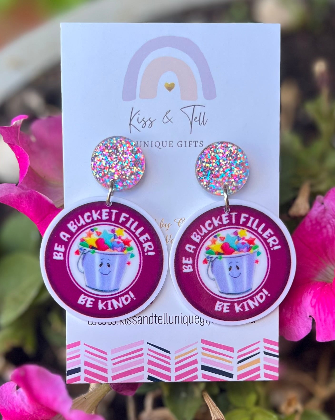 “Be a Bucket Filler” Glitter-Drop Earrings