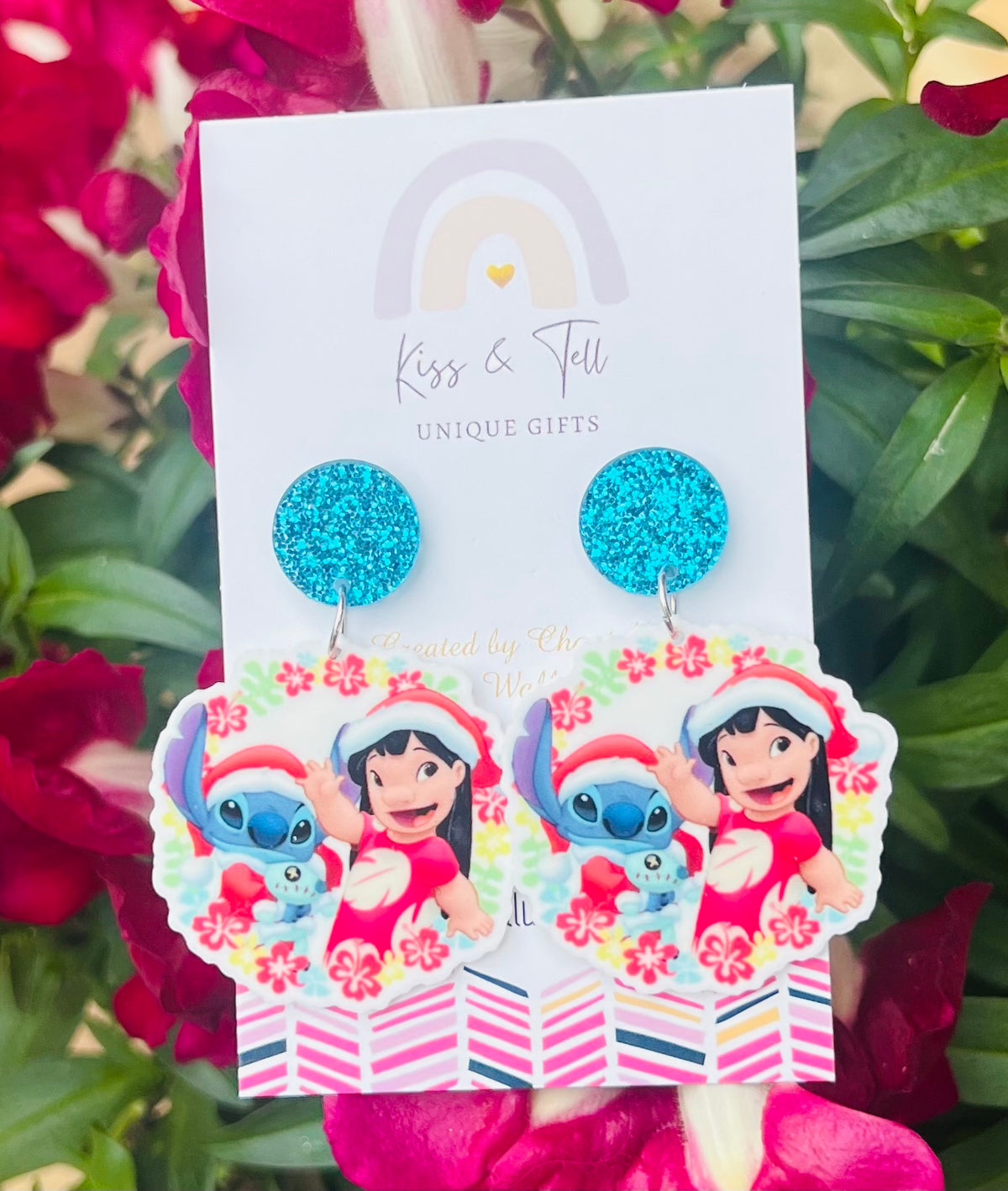 Christmas Lilo & Stitch Dangle Earrings
