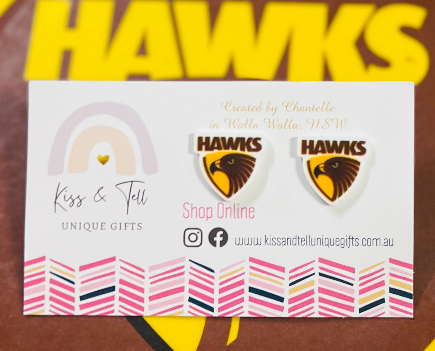 AFL Hawks Team Stud Earrings