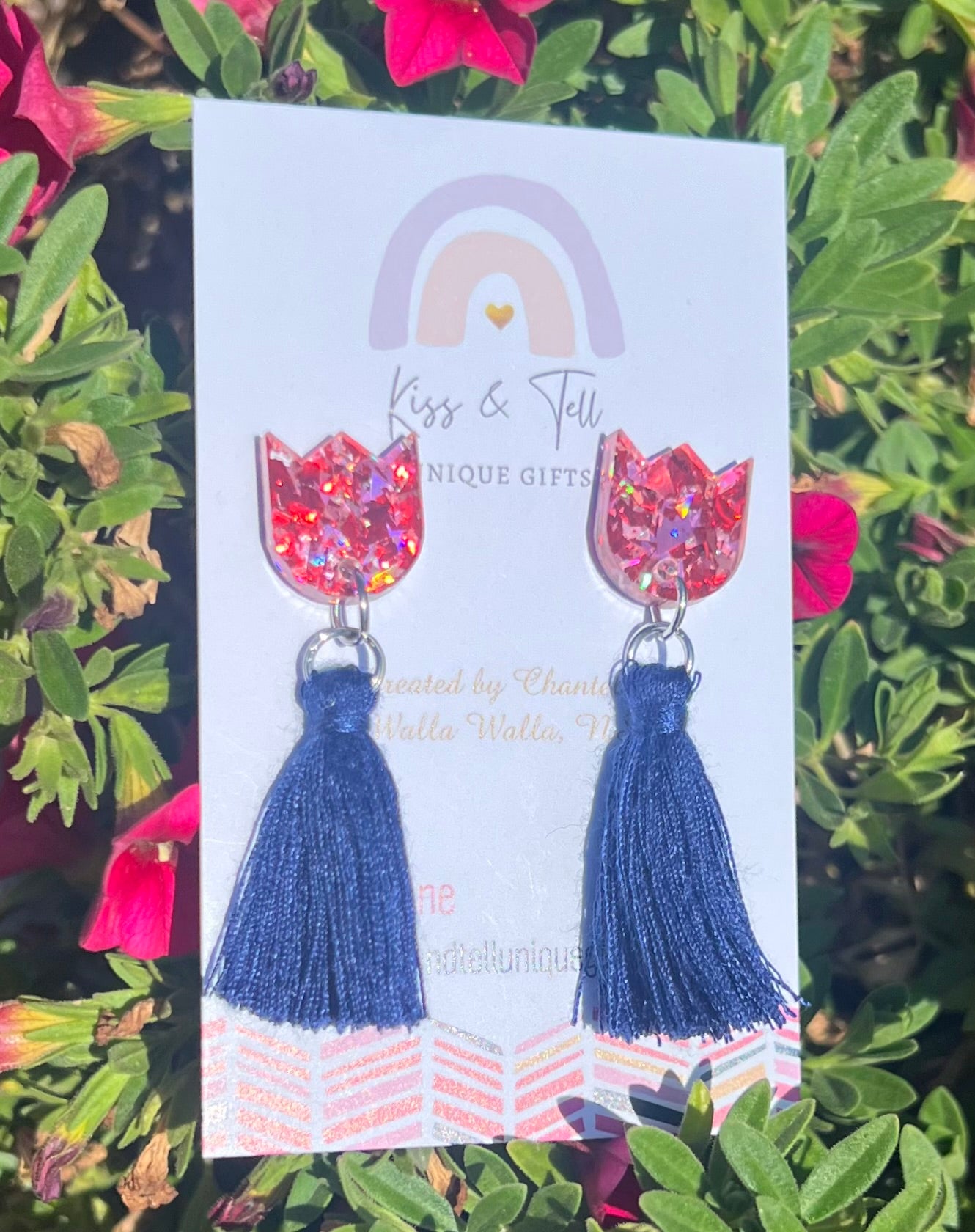 Tulip Tassel-Drop Earrings