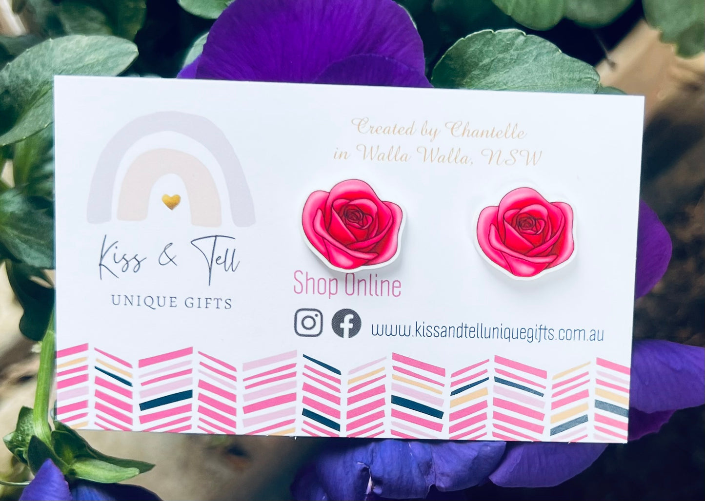 Rose Flower Stud Earrings