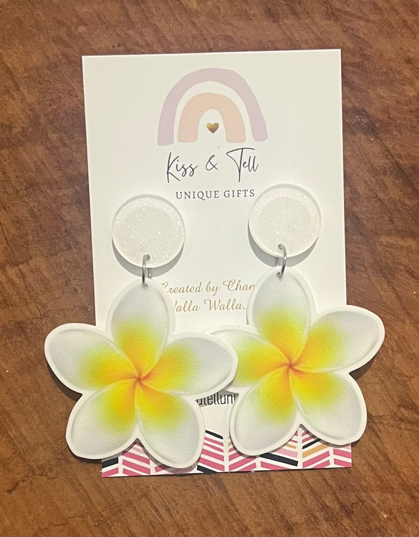 Frangipani Flower Dangle Earrings