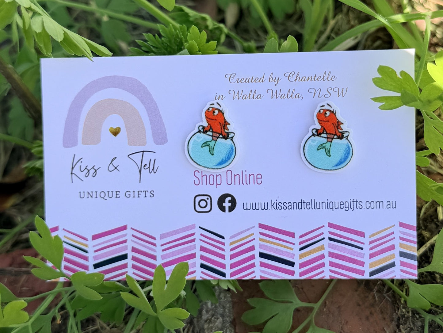 Seuss Book Fish Character Stud Earrings
