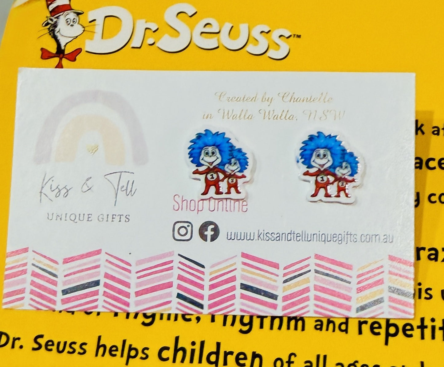 Thing 1 & Thing 2 Character Stud Earrings