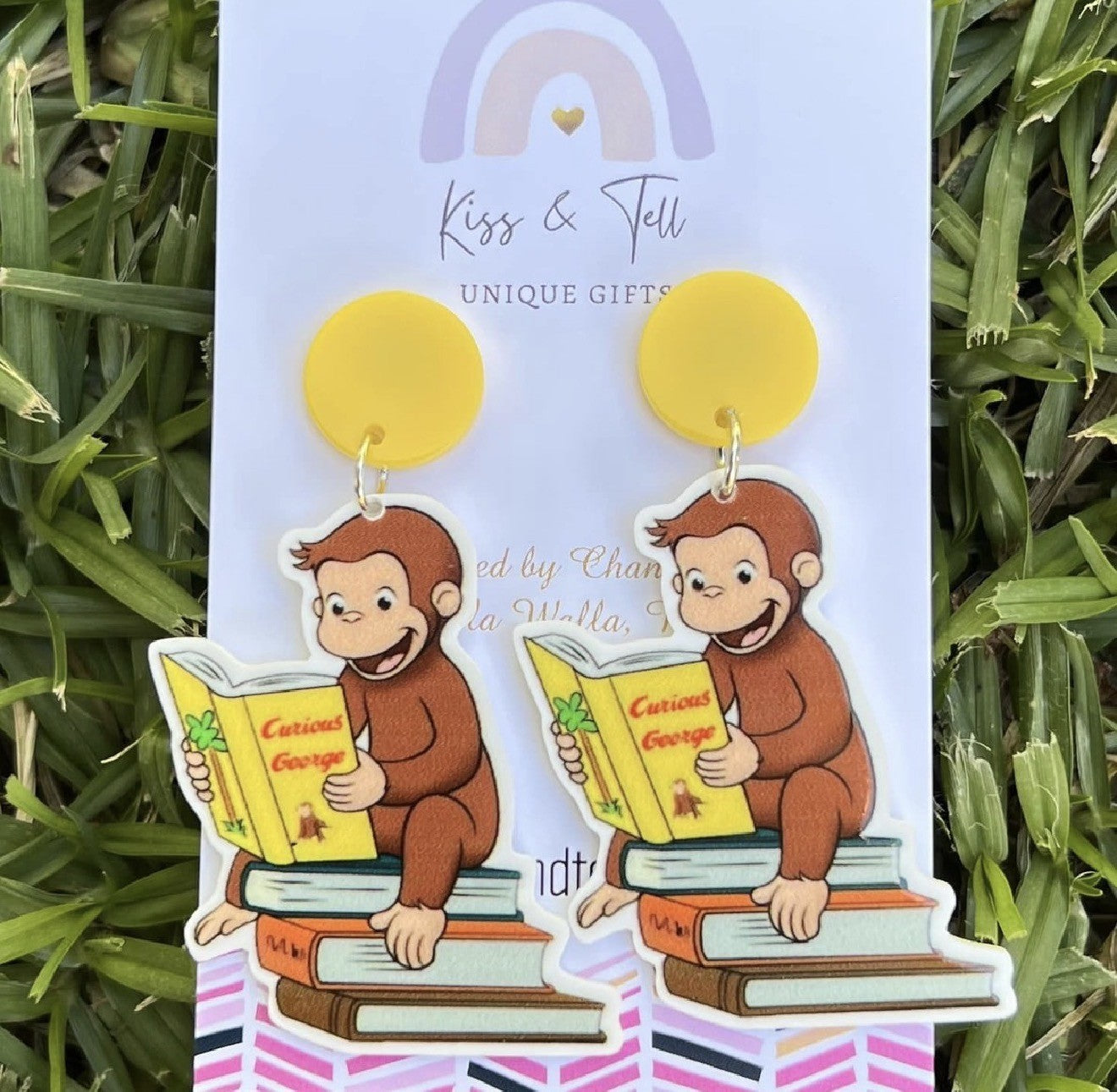 Curious George Monkey Dangle Earrings