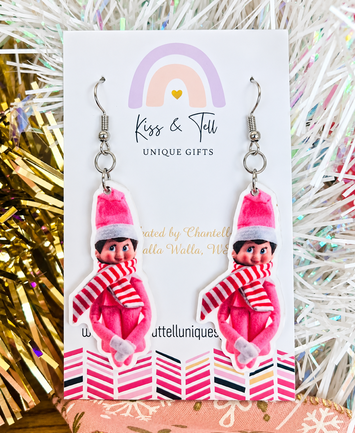 Pink Elf Dangle Earrings