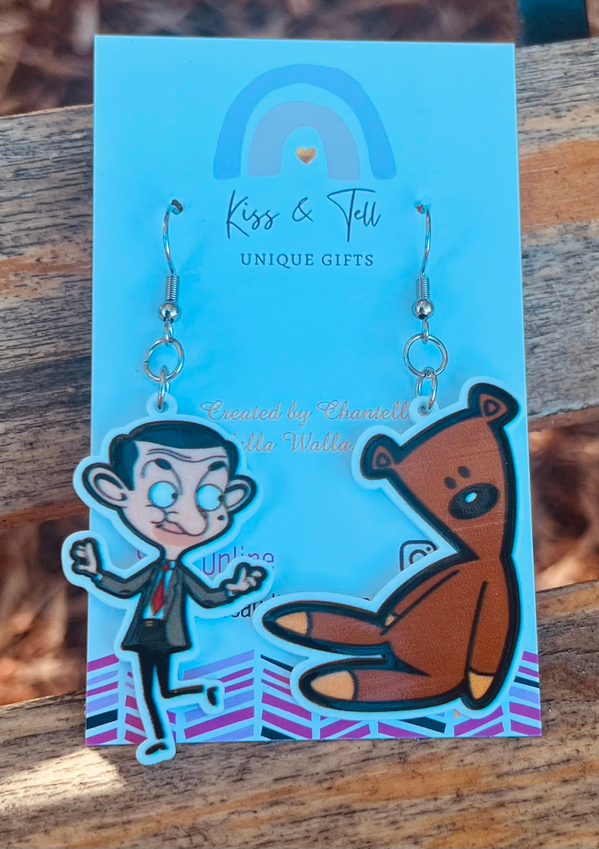 Mr Bean & Teddy Dangle Earrings