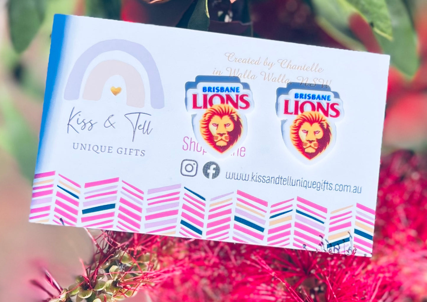 AFL Lions Team Stud Earrings