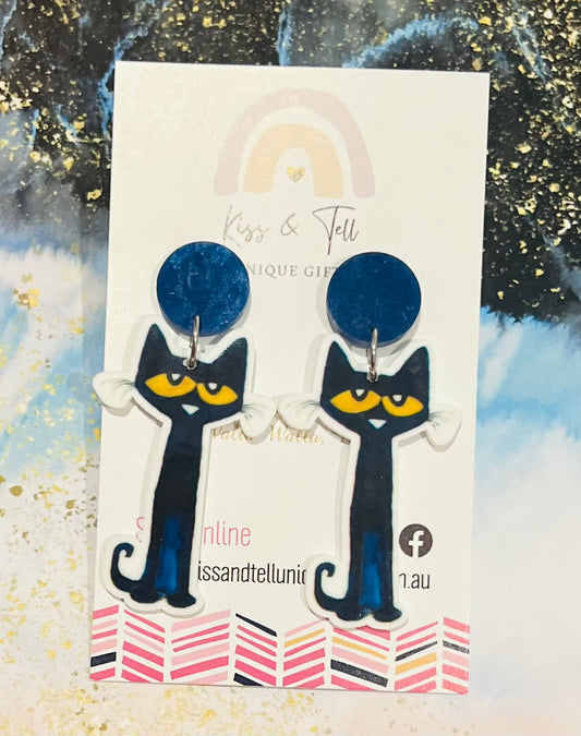 Pete the Cat Dangle Earrings