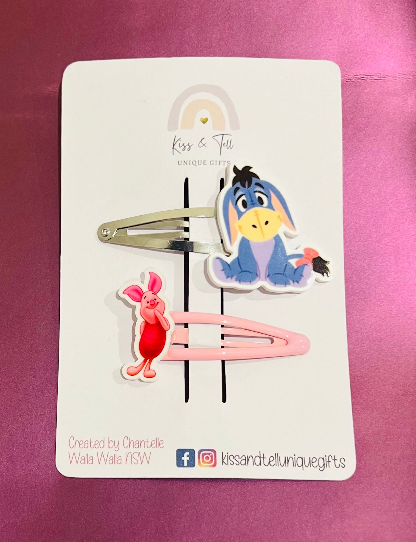 Eeyore & Piglet Hair Clips