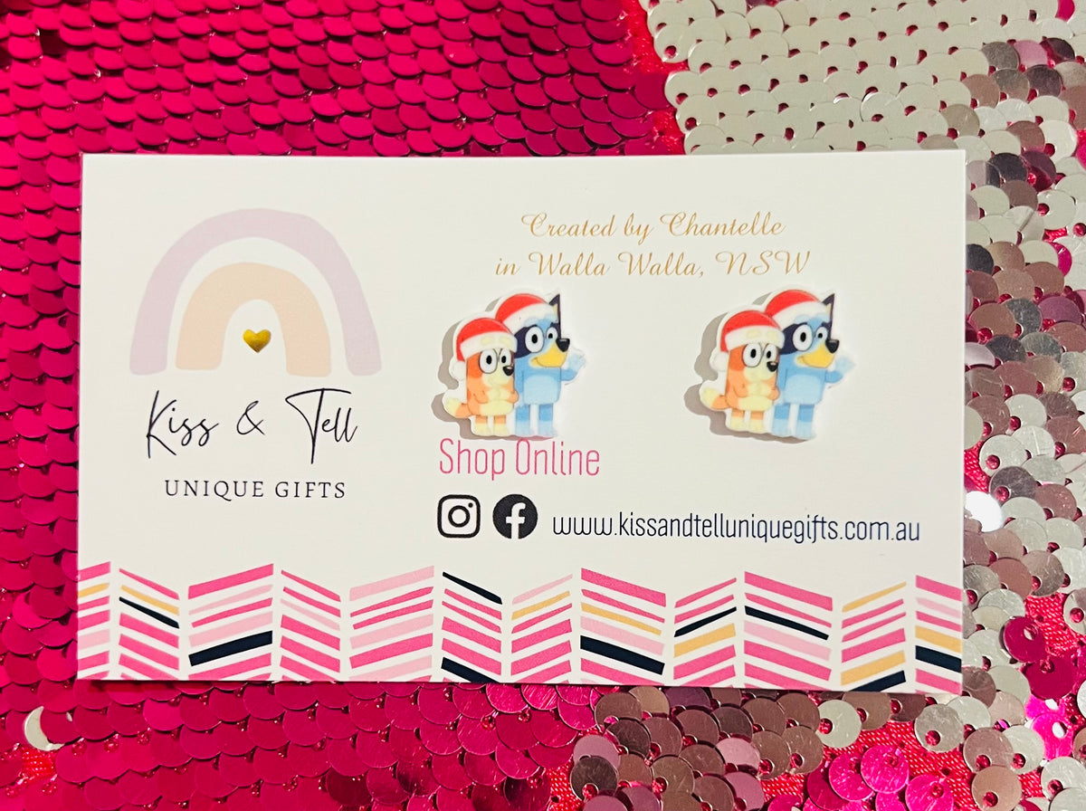 Christmas Bluey Stud Earrings