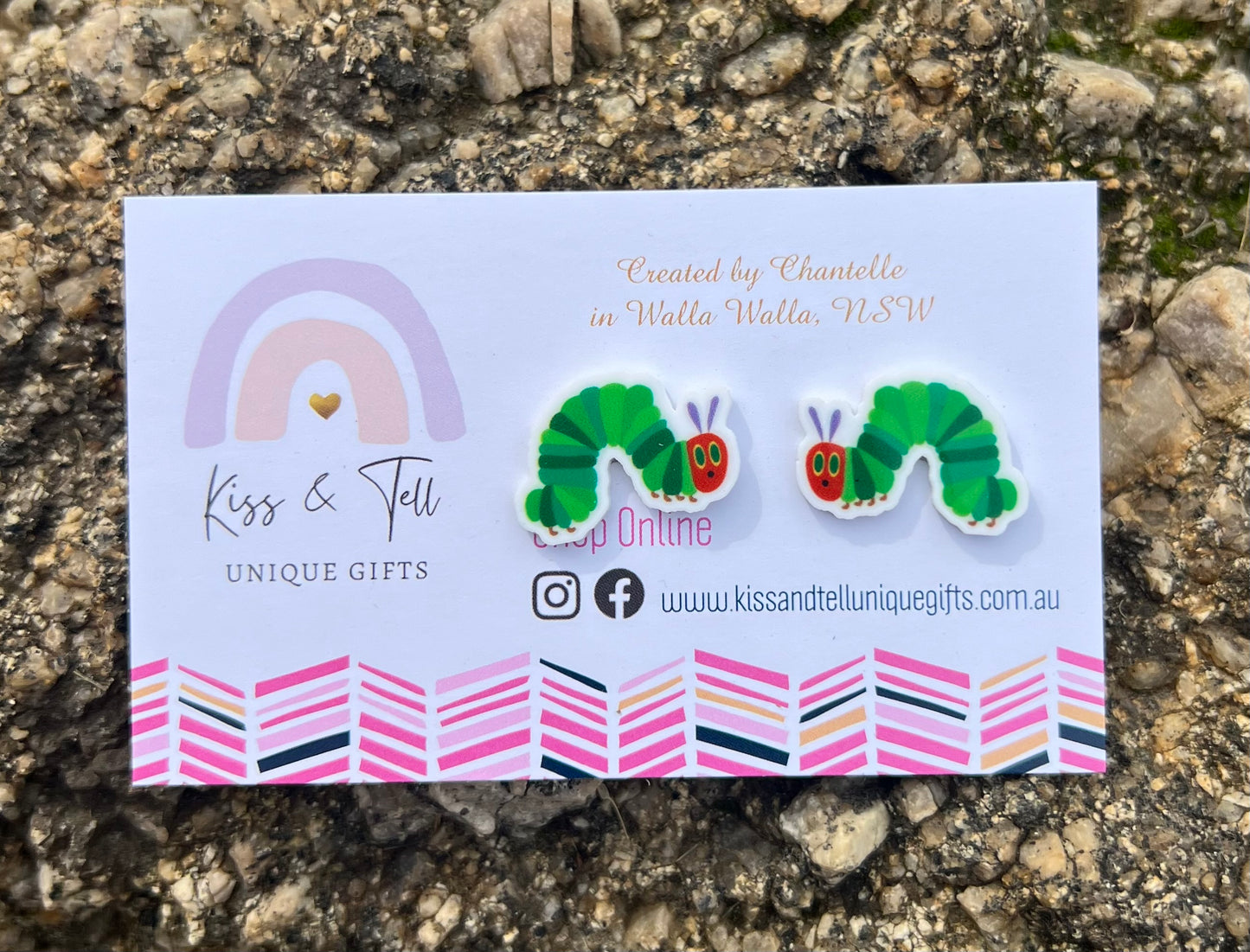 Hungry Caterpillar (Flat) Stud Earrings