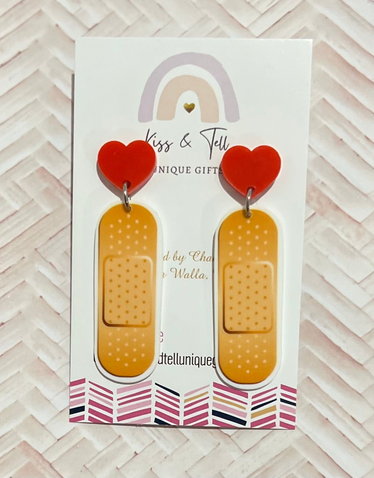 Band-Aid Heart-Drop Earrings