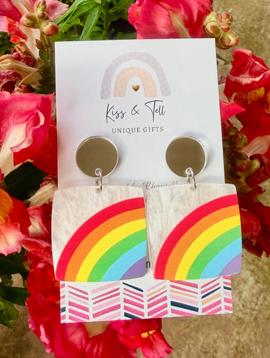 Acrylic Rainbow Drop Earrings