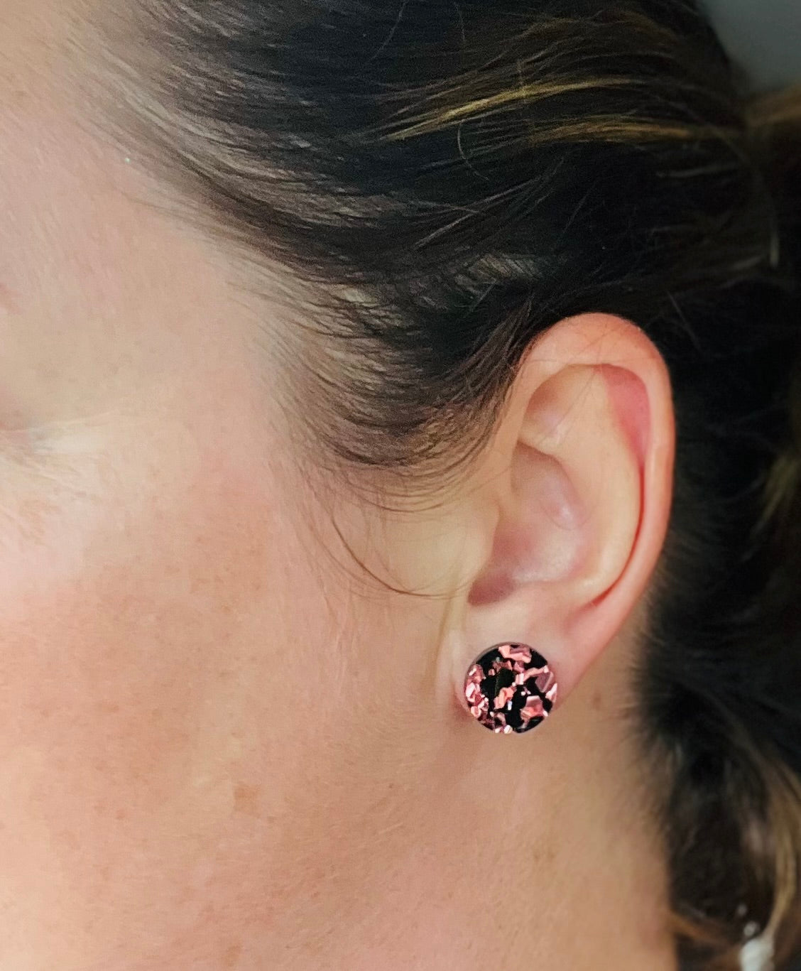 Rose Gold Shards Acrylic Stud Earrings