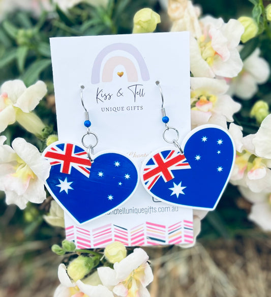 Australia Heart Dangle Earrings