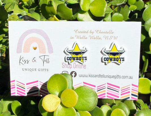 NRL Nth QLD Cowboys Team Stud Earrings