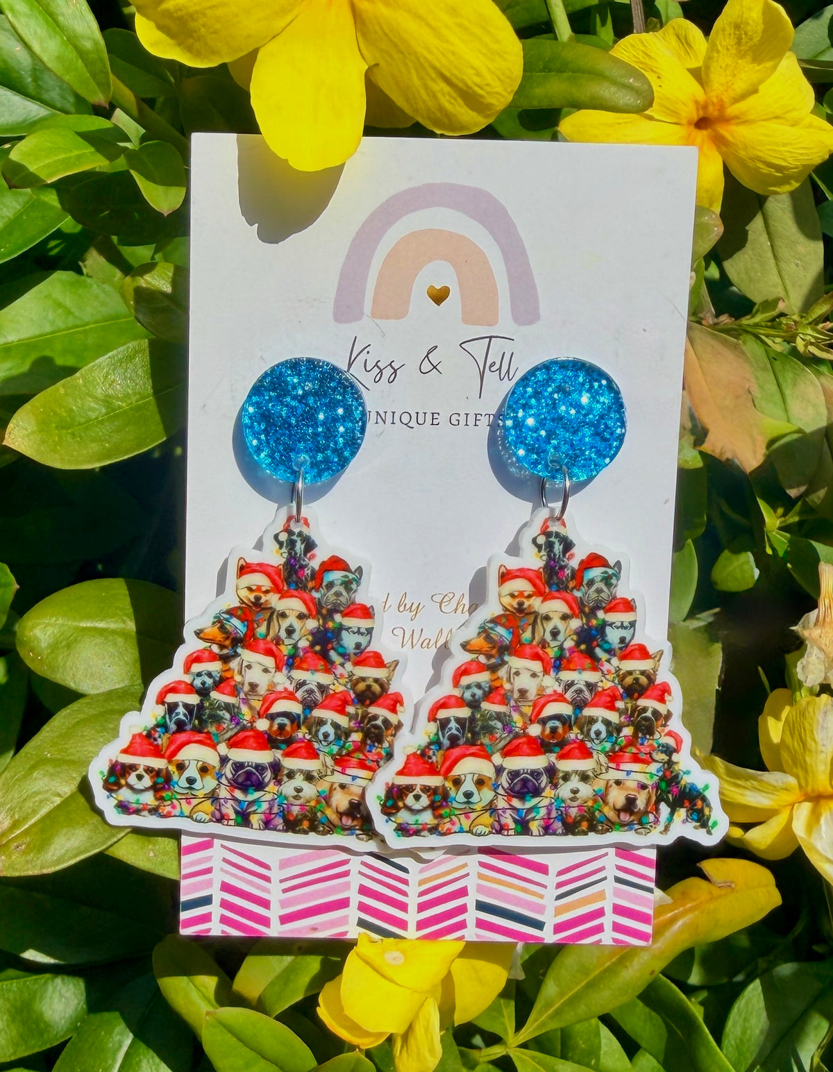 * SALE *  Christmas Dogs Dangle Earrings