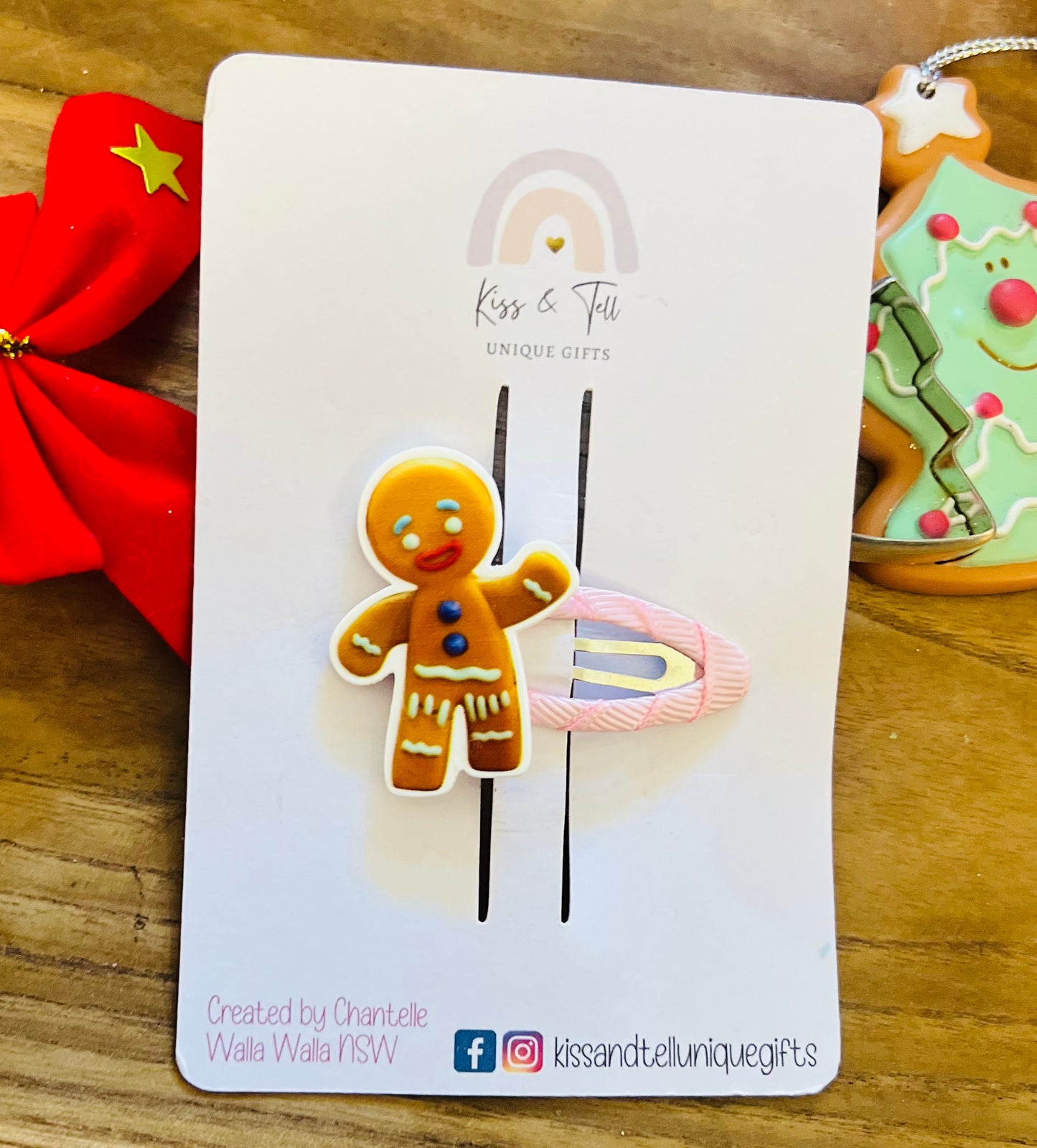 Gingerbread Man Hair Clip