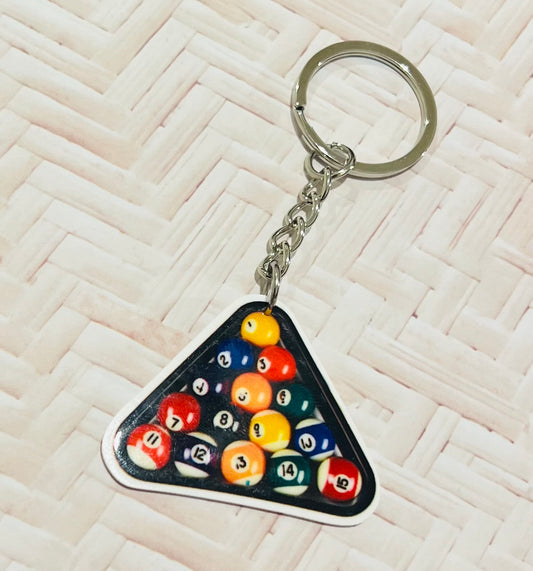 Billiard Pool Balls Keyring