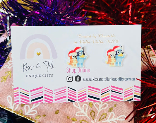 Christmas Bluey Stud Earrings