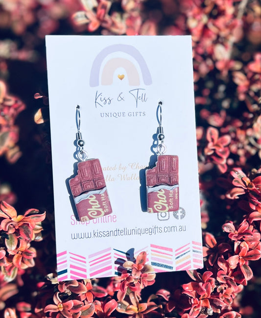 Chocolate Packet Dangle Earrings