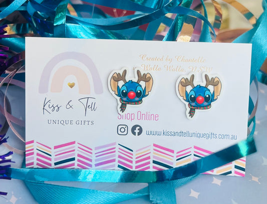Stitch Reindeer Stud Earrings