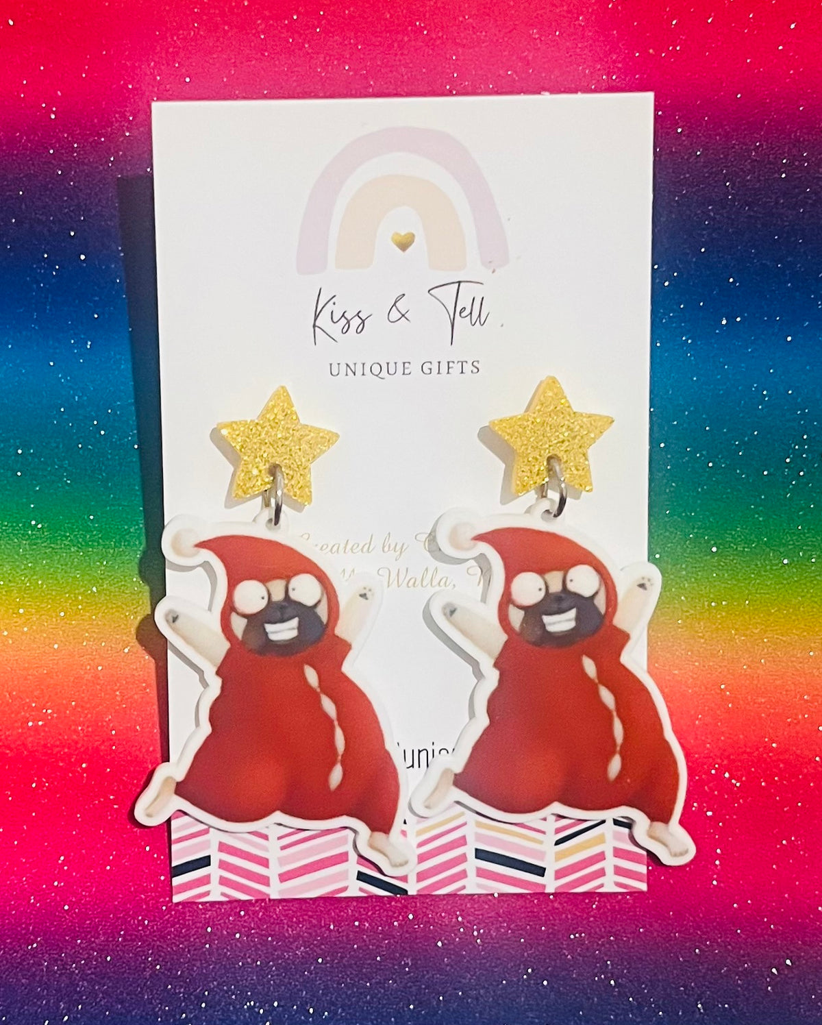 Pig The Elf Pug Dangle Earrings