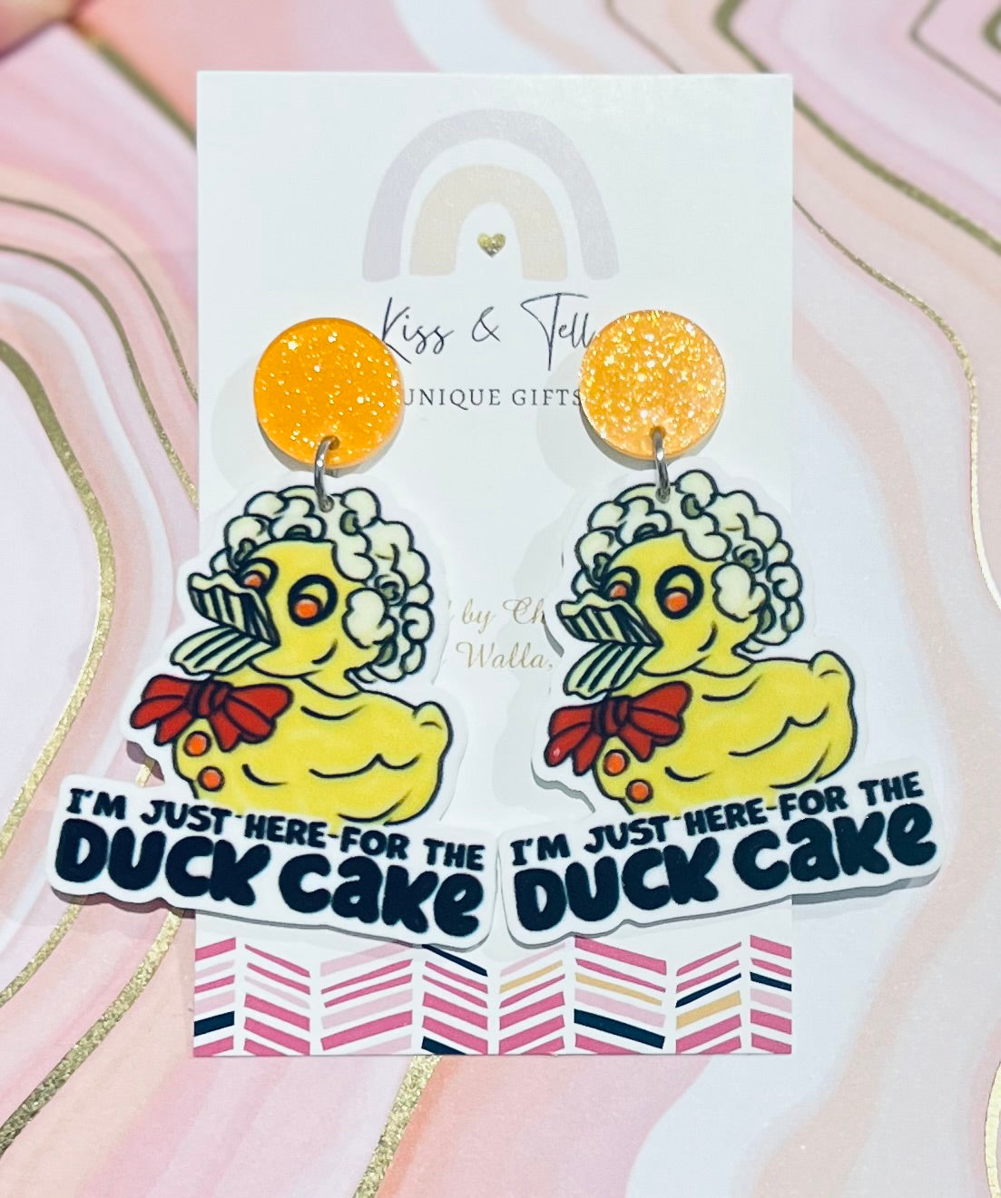 Bluey Duck Cake Dangle Earrings