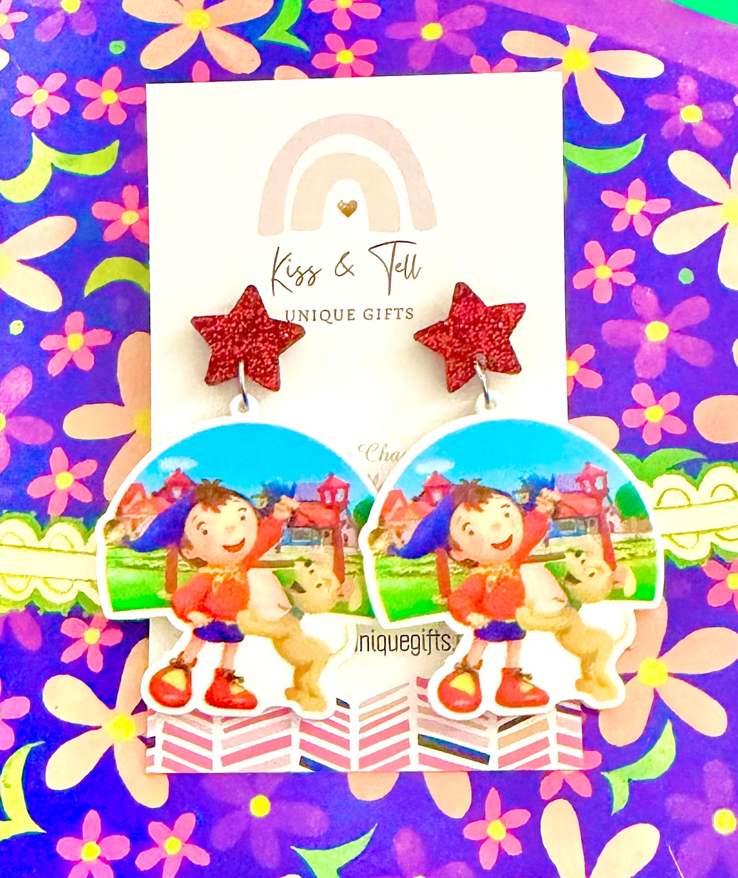 Noddy Character Dangle Earrings